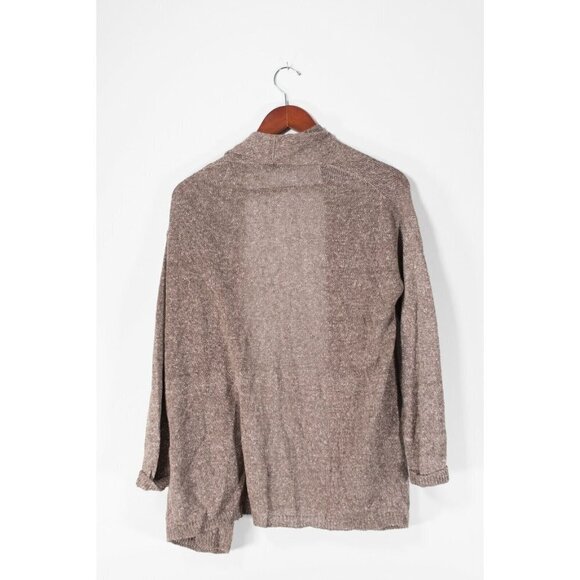 Bruno Manetti Women's Size 44 Medium Brown Cardigan Sweater Knit Linen Blend Top - Picture 6 of 6